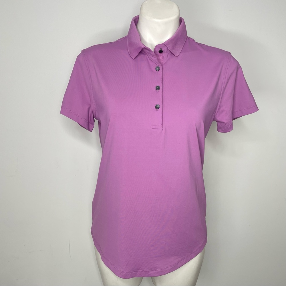 Grayson Scarlett Polo Shirt Large Lavender Peony Rocket Classic Golf NWT Ladies